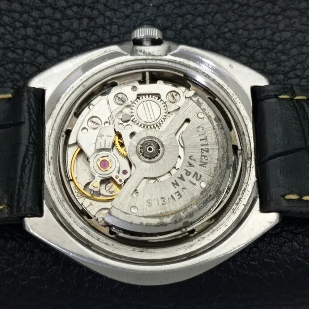 Vintage 1979 Citizen Automatic Mens Silver Watch W/daydate & Patina accents